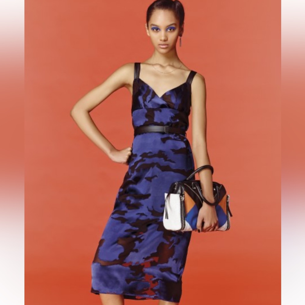 Diesel Black and Blue midi baby doll Dress size small